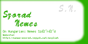 szorad nemes business card